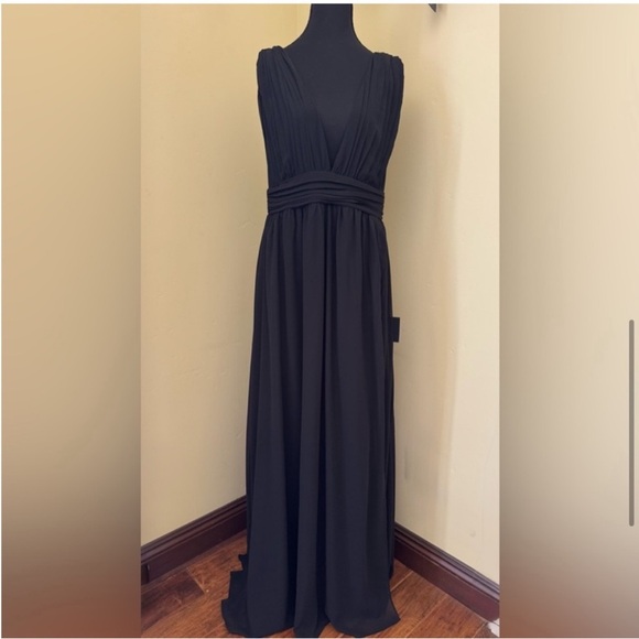 Lulus NWT Heavenly Hues Goddess Maxi Long Sleeveless Dress, Black, Size 1X - Picture 6 of 16